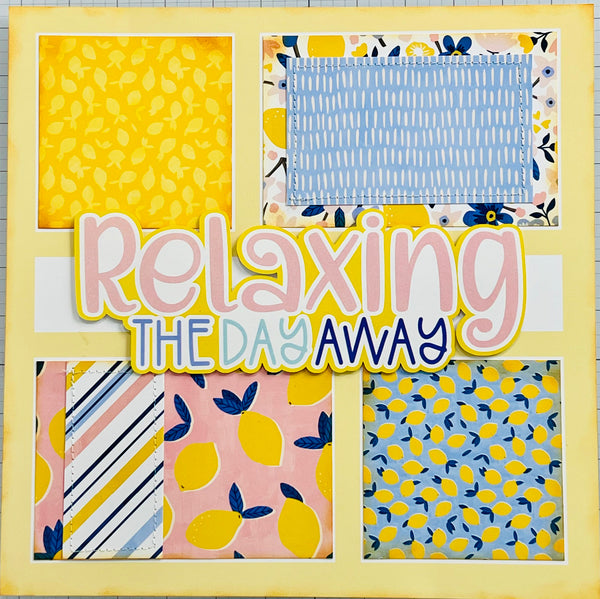 Relaxing the Day Away - Premade Scrapbook Page 12x12 Layout - ONLY 1 AVAILABLE