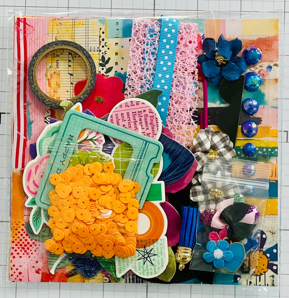 Bright Flowers - Abstract - Junk Journal or Scrapbook Kit  - Only 1 Available