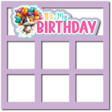 It's My Birthday - 6 Squares Frames - Scrapbook Page Layered Overlay Kit