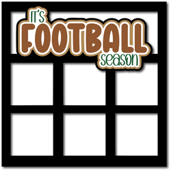 It's Football Season - 6 Square Frames - Scrapbook Page Layered Overlay Kit