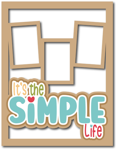 It's the Simple Life - 3 Frames - Scrapbook Page Layered Overlay Kit - 8.5 x 11