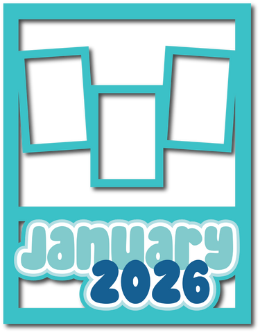 January 2026 - Scrapbook Page Layered Overlay Kit - 8.5 x 11
