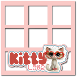 Kitty Love - 6 Square Frames - Scrapbook Page Layered Overlay Kit
