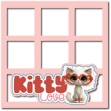 Kitty Love - 6 Square Frames - Scrapbook Page Layered Overlay Kit
