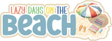 Lazy Days on the Beach - 6 Frames - Scrapbook Page Layered Overlay Kit