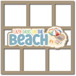 Lazy Days on the Beach - 6 Frames - Scrapbook Page Layered Overlay Kit