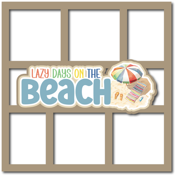 Lazy Days on the Beach - 6 Frames - Scrapbook Page Layered Overlay Kit