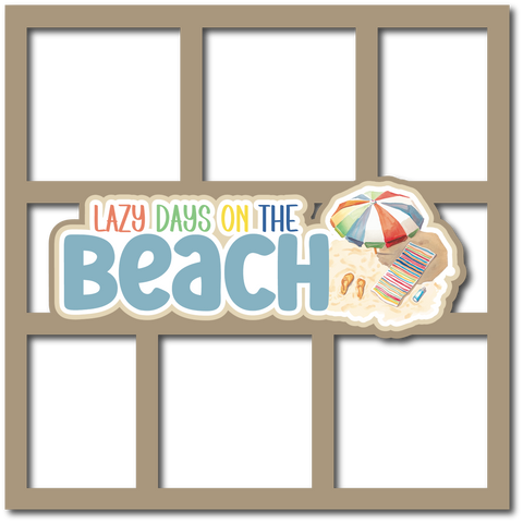 Lazy Days on the Beach - 6 Frames - Scrapbook Page Layered Overlay Kit
