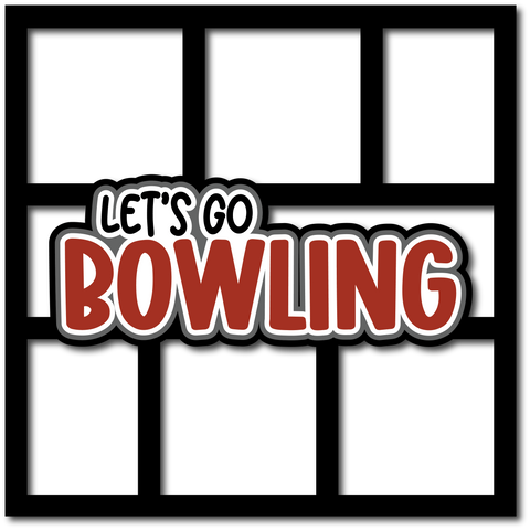 Let's Go Bowling - 6 Frames - Scrapbook Page Layered Overlay Kit