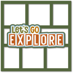 Let's Go Explore - 6 Frames - Scrapbook Page Layered Overlay Kit