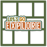 Let's Go Explore - 6 Frames - Scrapbook Page Layered Overlay Kit