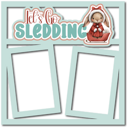 Let's Go Sledding - 2 Frames - Scrapbook Page Layered Overlay Kit
