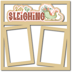 Let's Go Sleighing - 2 Frames - Scrapbook Page Layered Overlay Kit