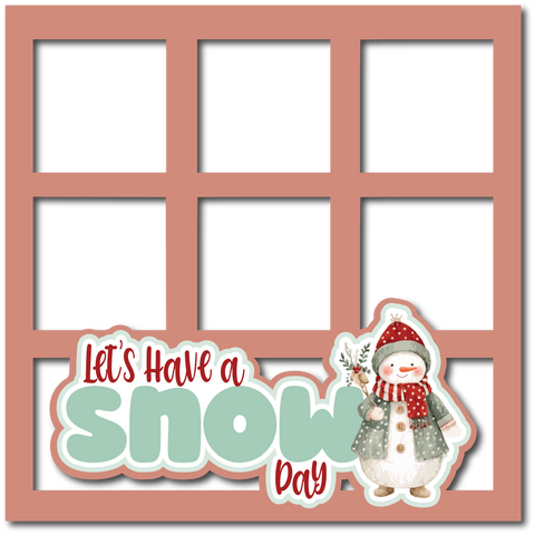 Let's Have a Snow Day - 6 Frames - Scrapbook Page Layered Overlay Kit
