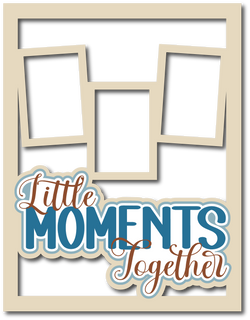 Little Moments Together - 3 Frames - Scrapbook Page Layered Overlay Kit - 8.5 x 11