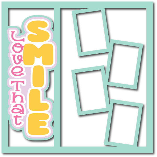 Love That Smile - 4 Frames - Scrapbook Page Layered Overlay Kit