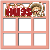Love Your Hugs - 6 Square Frames - Scrapbook Page Layered Overlay Kit