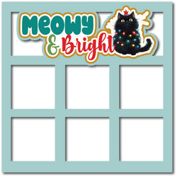 Meowy & Bright - 6 Square Frames - Scrapbook Page Layered Overlay Kit