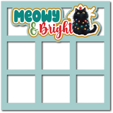 Meowy & Bright - 6 Square Frames - Scrapbook Page Layered Overlay Kit