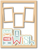 Make a Wish - 3 Frames - Scrapbook Page Layered Overlay Kit - 8.5 x 11