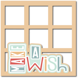 Make a Wish - 6 Square Frames - Scrapbook Page Layered Overlay Kit