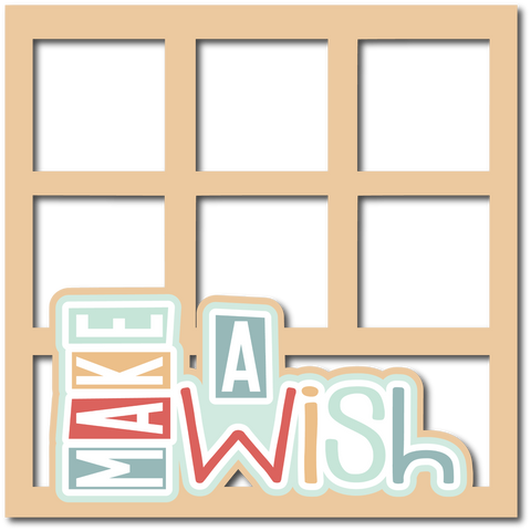 Make a Wish - 6 Square Frames - Scrapbook Page Layered Overlay Kit