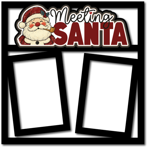 Meeting Santa - 2 Frames - Scrapbook Page Layered Overlay Kit