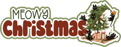 Meowy Christmas - Scrapbook Page Title Die Cut