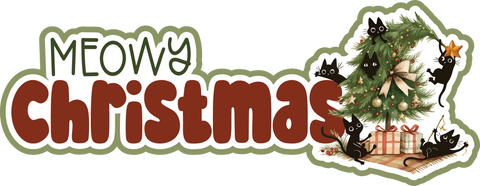 Meowy Christmas - Scrapbook Page Title Sticker