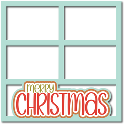 Merry Christmas - 4 Frames - Scrapbook Page Layered Overlay Kit