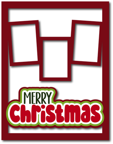 Merry Christmas - Scrapbook Page Layered Overlay Kit - 8.5 x 11