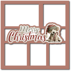 Merry Christmas - 5 Frames - Scrapbook Page Layered Overlay Kit