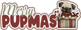 Merry Pupmas - 2 Frames - Scrapbook Page Layered Overlay Kit