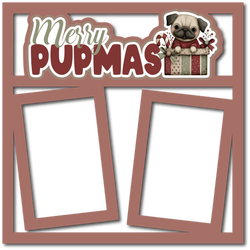 Merry Pupmas - 2 Frames - Scrapbook Page Layered Overlay Kit