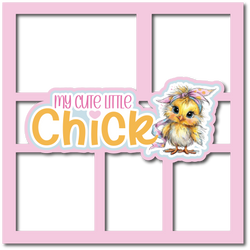 My Cute Little Chick - 5 Frames - Scrapbook Page Layered Overlay Kit