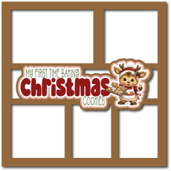My First Time Baking Christmas Cookies - 5 Frames - Scrapbook Page Layered Overlay Kit