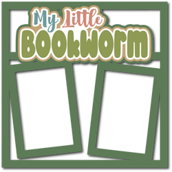 My Little Bookworm - 2 Frames - Scrapbook Page Layered Overlay Kit