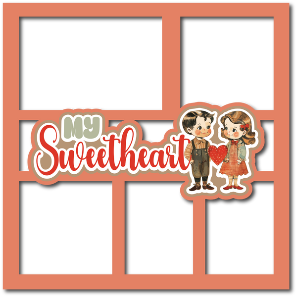 My Sweetheart - 5 Frames - Scrapbook Page Layered Overlay Kit