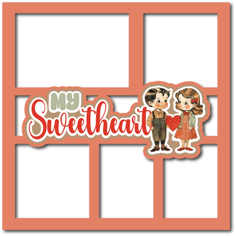 My Sweetheart - 5 Frames - Scrapbook Page Layered Overlay Kit
