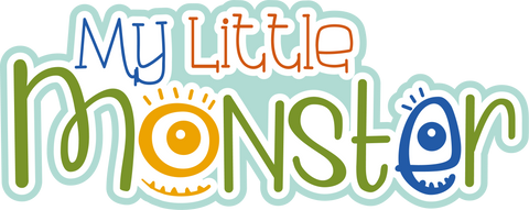 My Little Monster - Scrapbook Page Title Die Cut