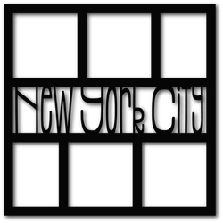 New York City - 6 Frames - Scrapbook Page Overlay - Choose a Color