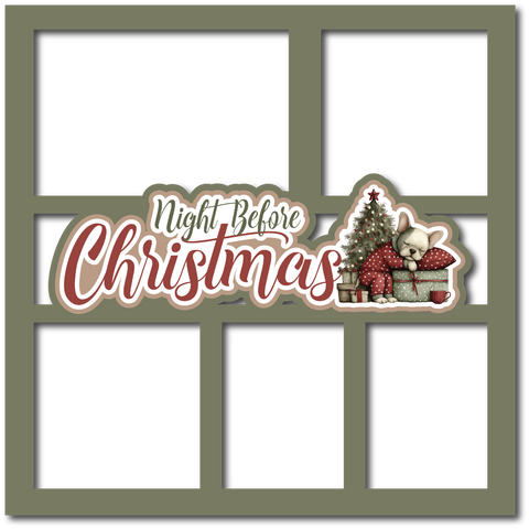 Night Before Christmas - 5 Frames - Scrapbook Page Layered Overlay Kit