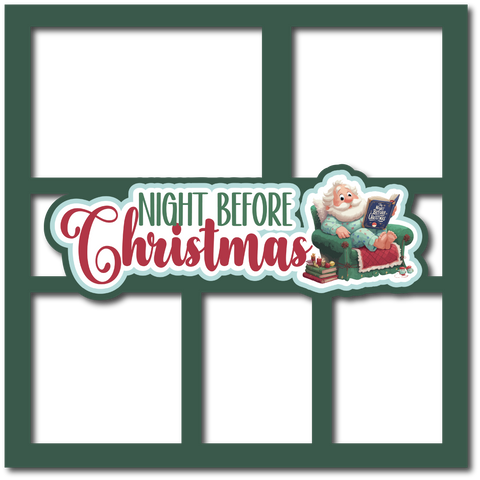Night Before Christmas - 5 Frames - Scrapbook Page Layered Overlay Kit