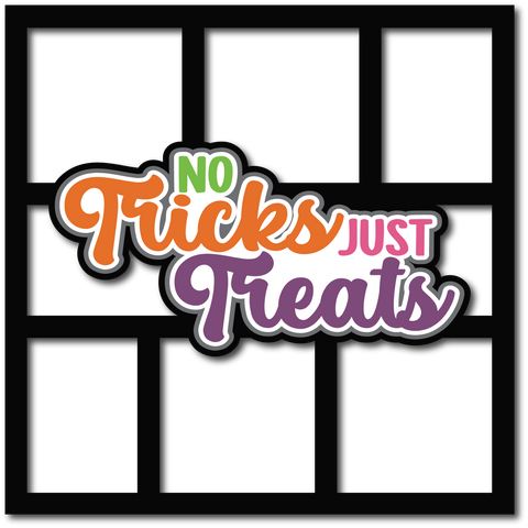 No Tricks Just Treats - 6 Frames - Scrapbook Page Layered Overlay Kit