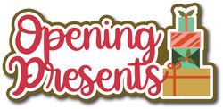 Opening the Presents - Scrapbook Page Title Die Cut
