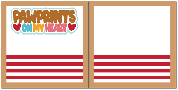 Pawprints on My Heart - Scrapbook Double Page Kit