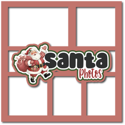 Santa Photos - 5 Frames - Scrapbook Page Layered Overlay Kit