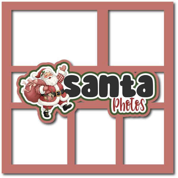 Santa Photo - 5 Frames - Scrapbook Page Layered Overlay Kit