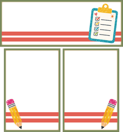 School Checklist and Pencils - Scrapbook Page Photo Mat Set