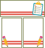 School Checklist and Pencils - Scrapbook Page Photo Mat Set